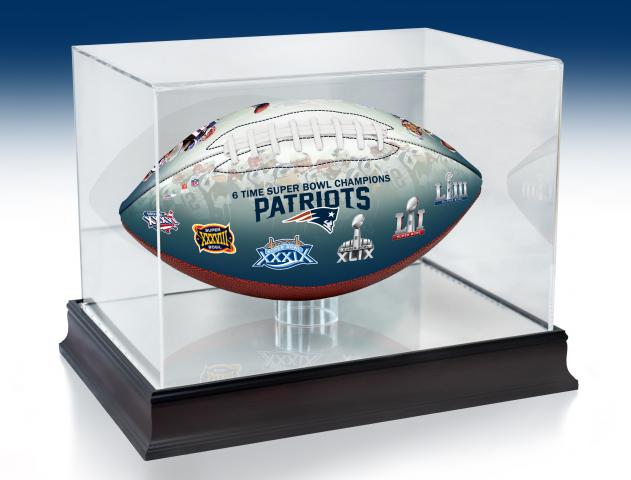 Pro mold full size football holder cube display case uv protection nfl super. New England Patriots Nfl 100th Legacy Art Football Display Case Big Time Bats