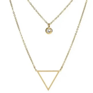 Collier double rang triangle