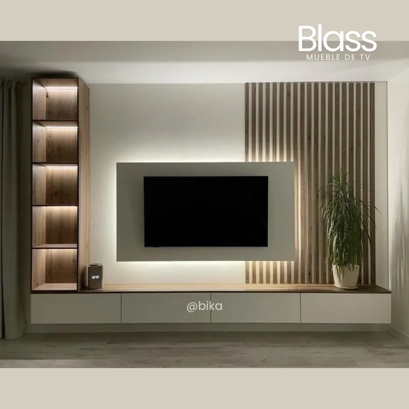 Centro de Entretenimiento Blass MODERNO Y DECORATIVO con luces led