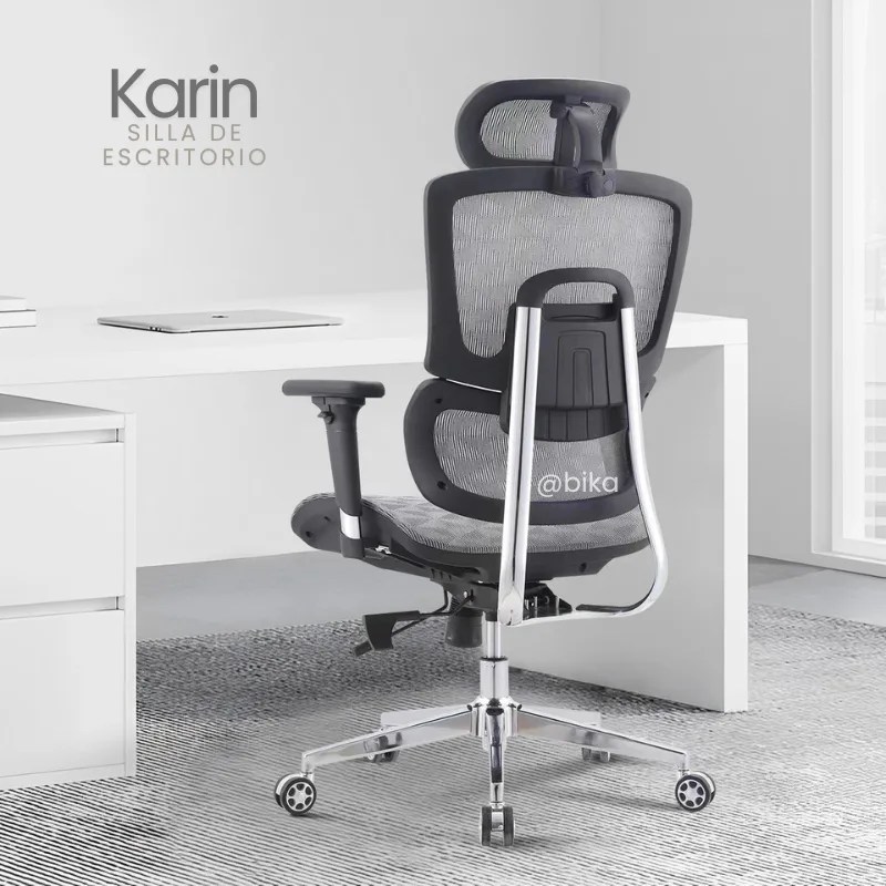 Silla Ergonómica Karin gris giratoria