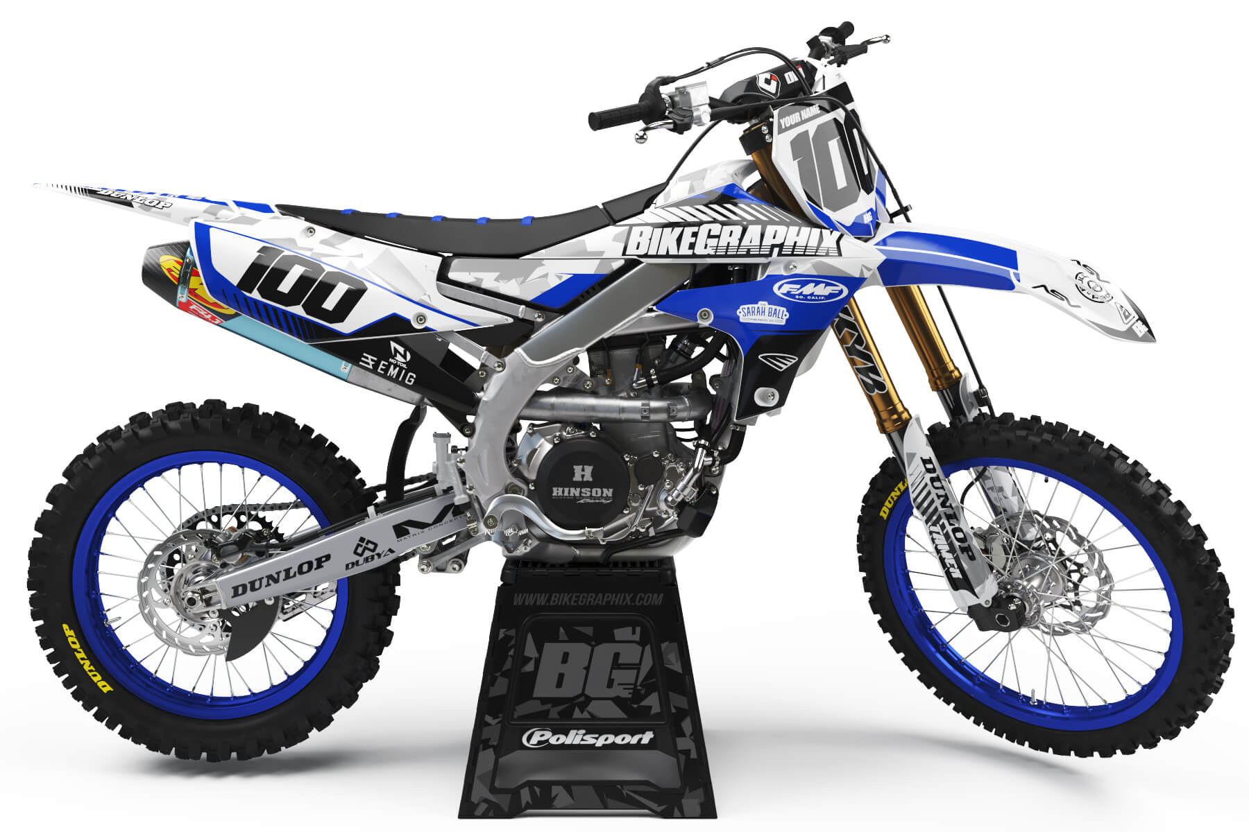 Yamaha GLACIER Semi Custom Motocross Graphics - BikeGraphix