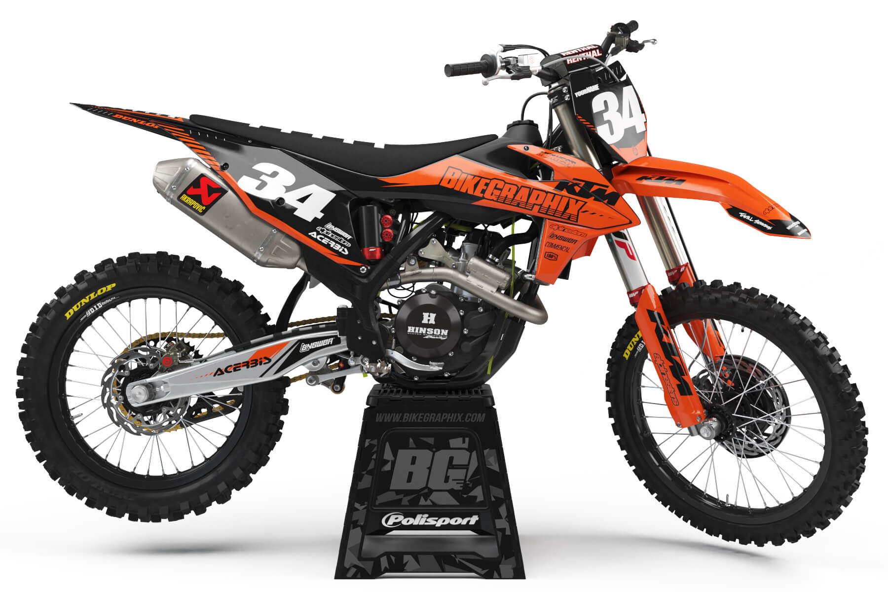 KTM GTR Semi Custom Motocross Graphics - BikeGraphix