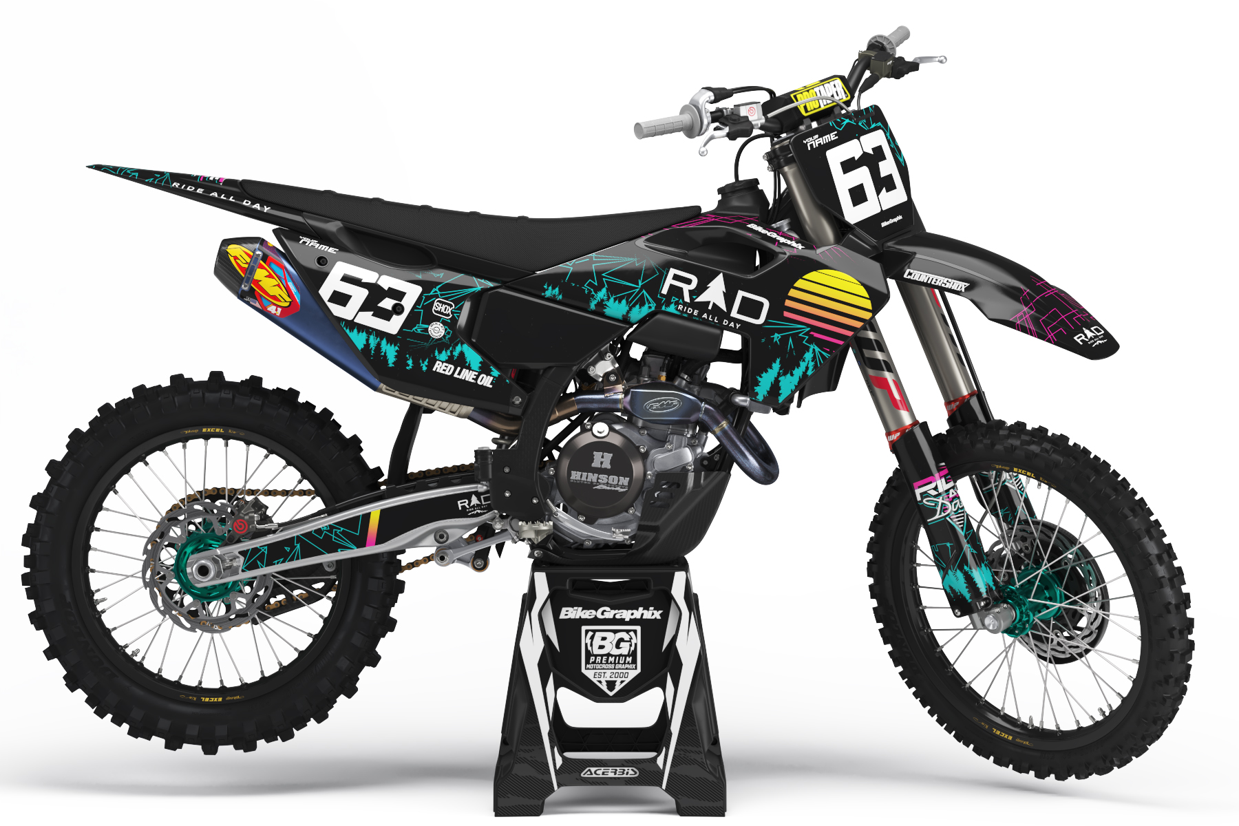 Husqvarna Dert Style Semi Custom Motocross Graphics - BikeGraphix