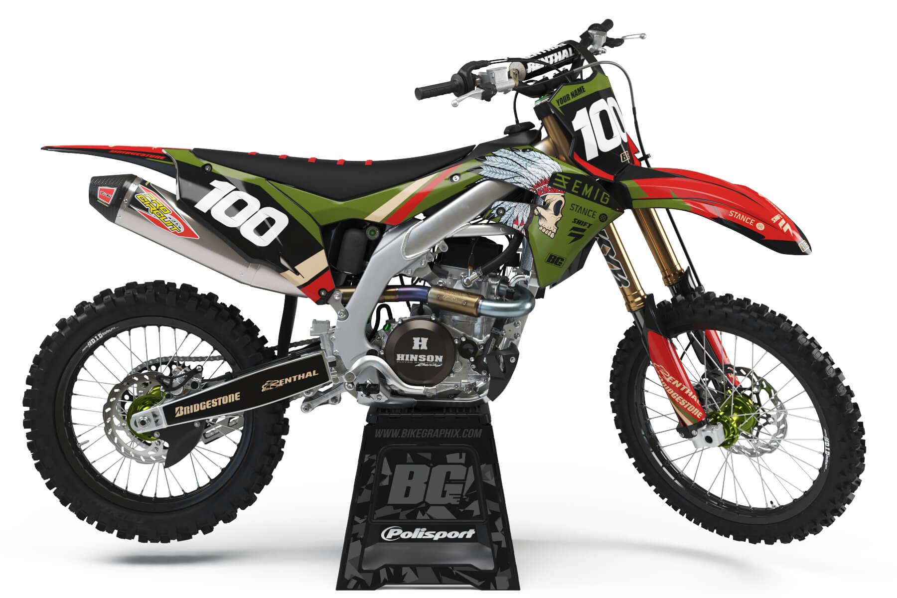 Kawasaki GLACIER Semi Custom Motocross Graphics - BikeGraphix