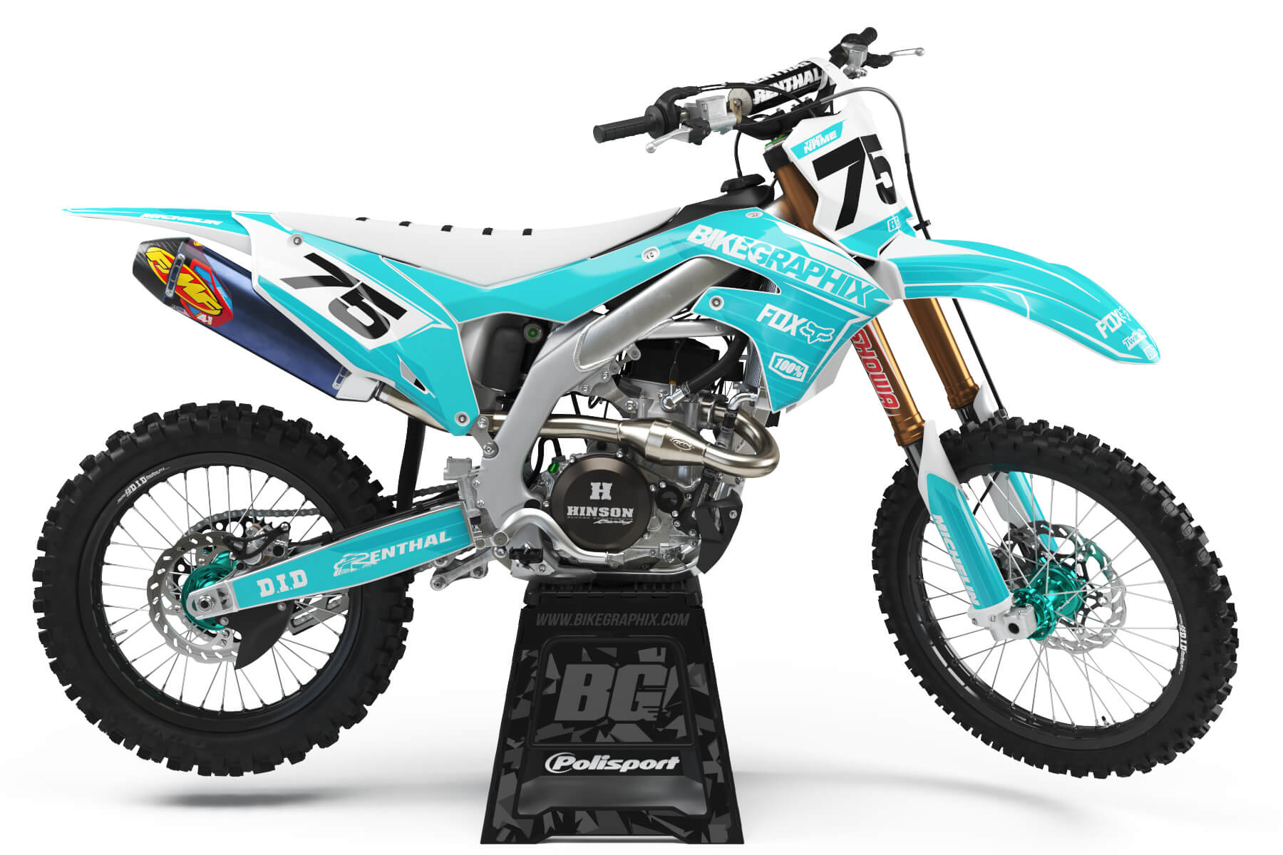 Kawasaki Miami Nights Semi Custom Motocross Graphics - BikeGraphix