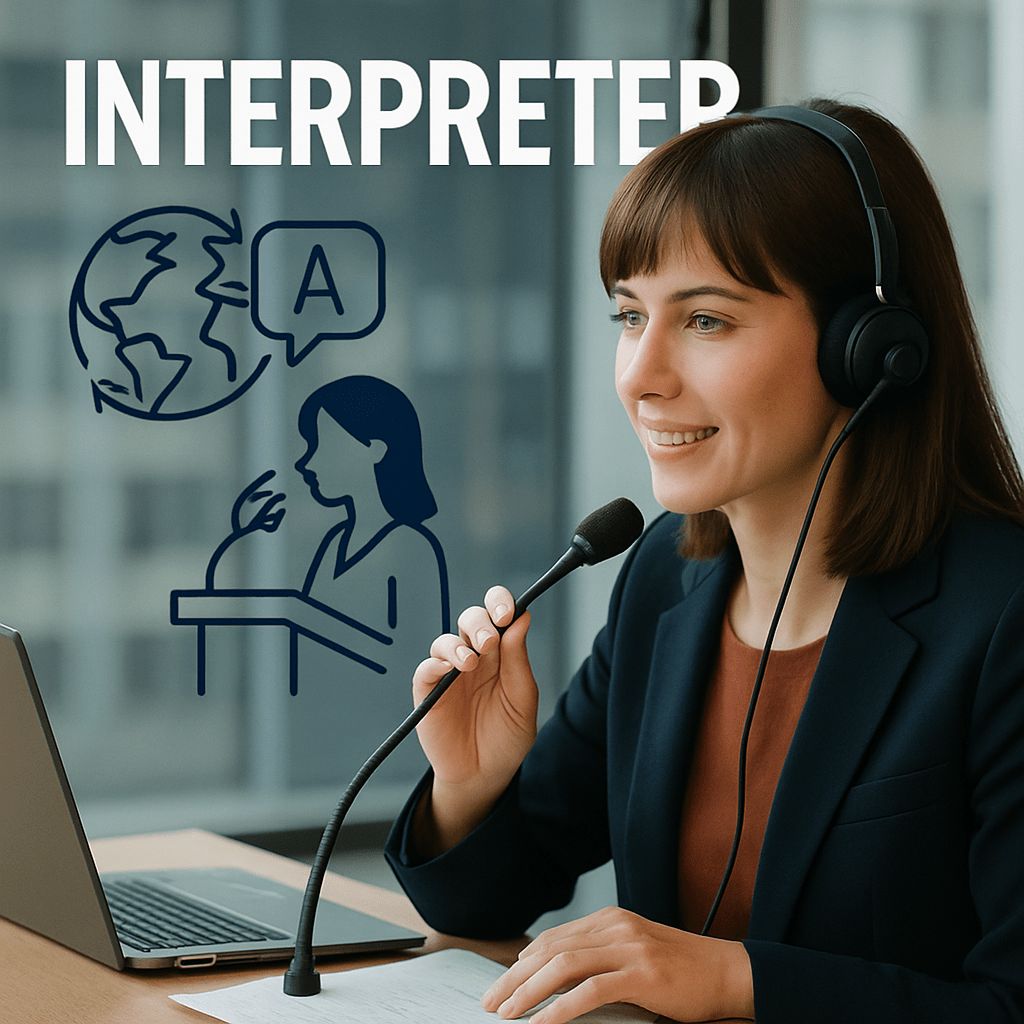 Bilingva interpreter working
