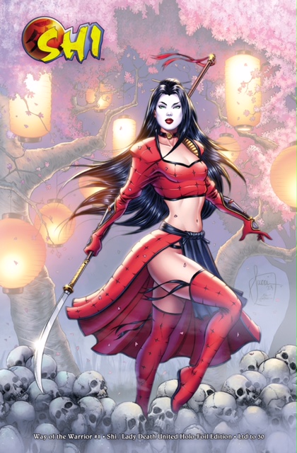 Shi: Way of the Warrior #1 - Shi / Lady Death United Embossed Metallic Edition-$115