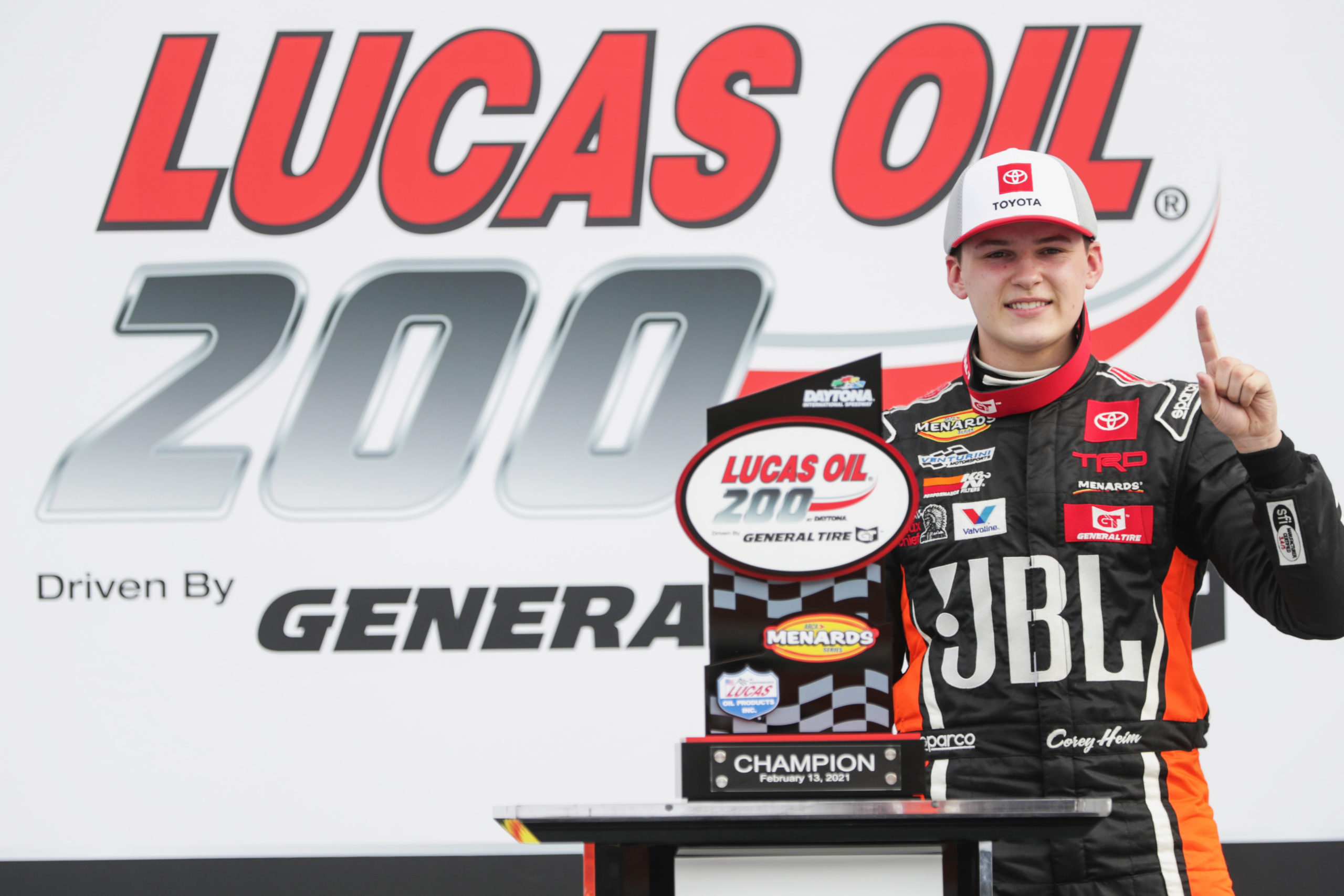 Corey Heim Hoists Coveted Daytona Trophy