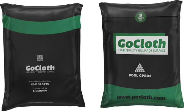 Billardtuch GoCloth, Pool GP801 Green, vorgeschnittenes Set für 9-Fuß-Tisch.