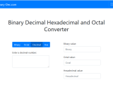 Binary Dec Dec Hex Bin Oct Converter
