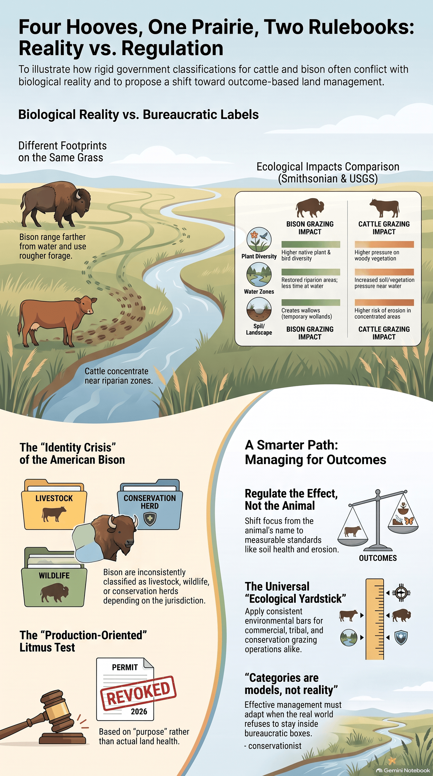 cattle vs bison grazing