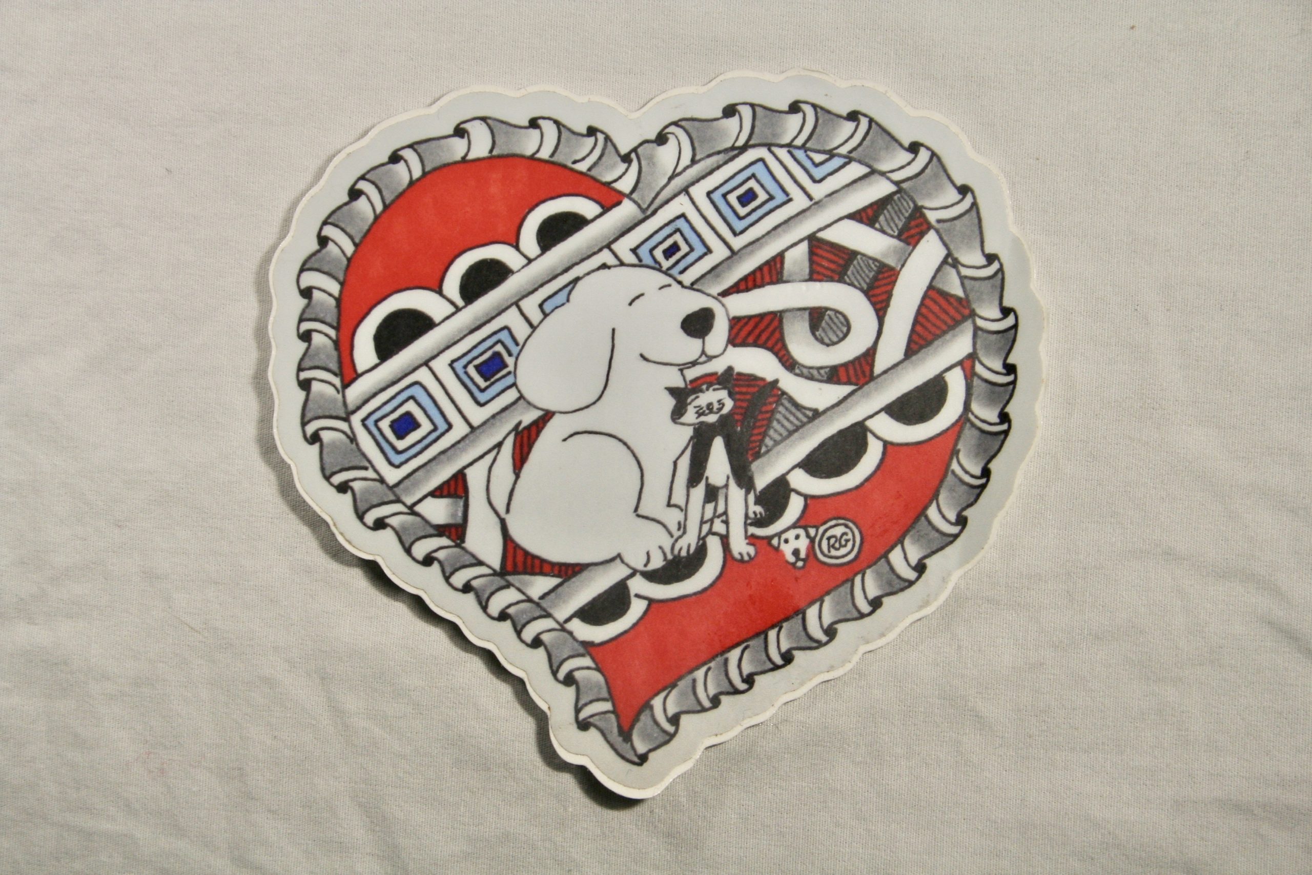 Cat and Dog Love Sticker