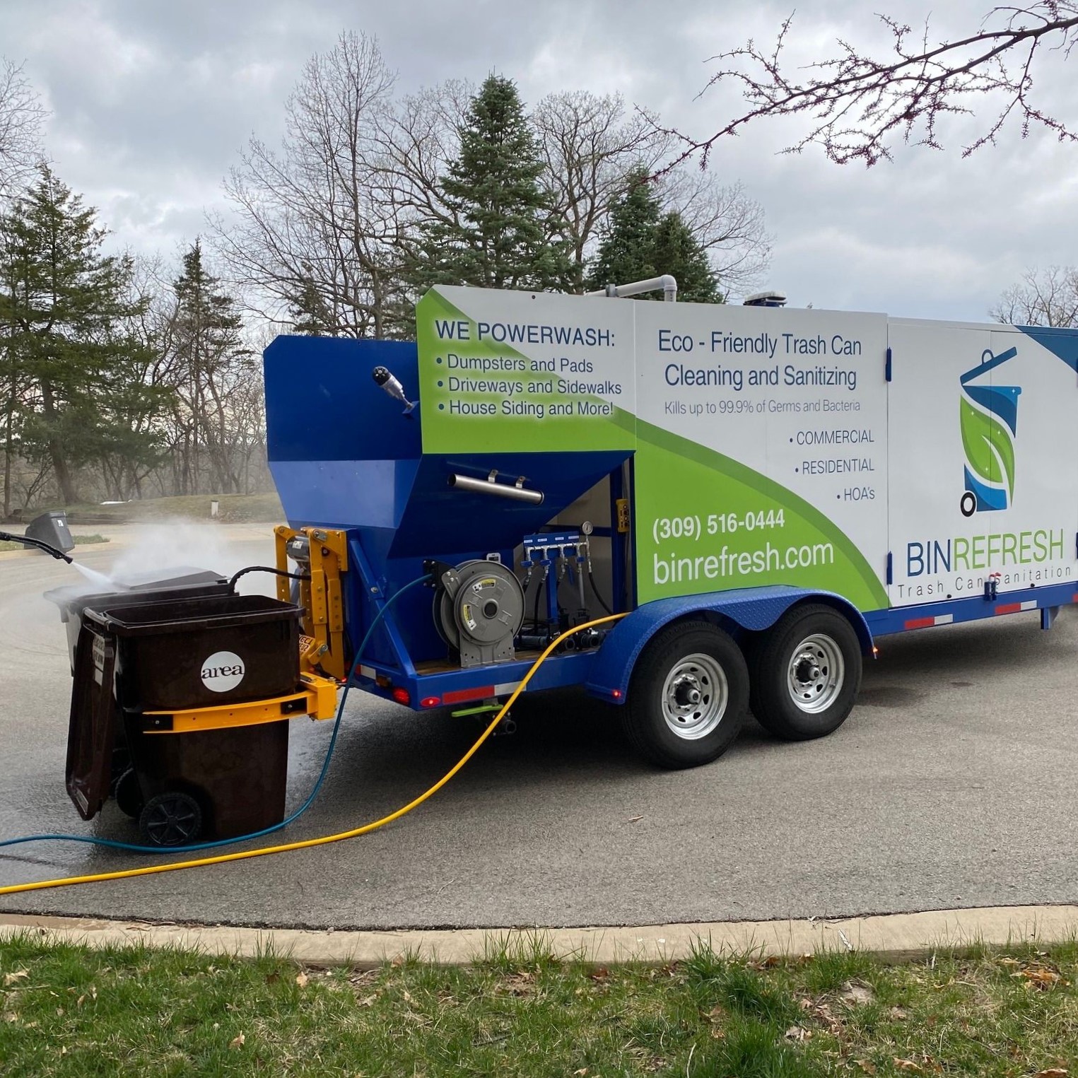 BinRefresh Mobile Service Cleaning Trash Bins for Customers in Greater Peoria Illinois