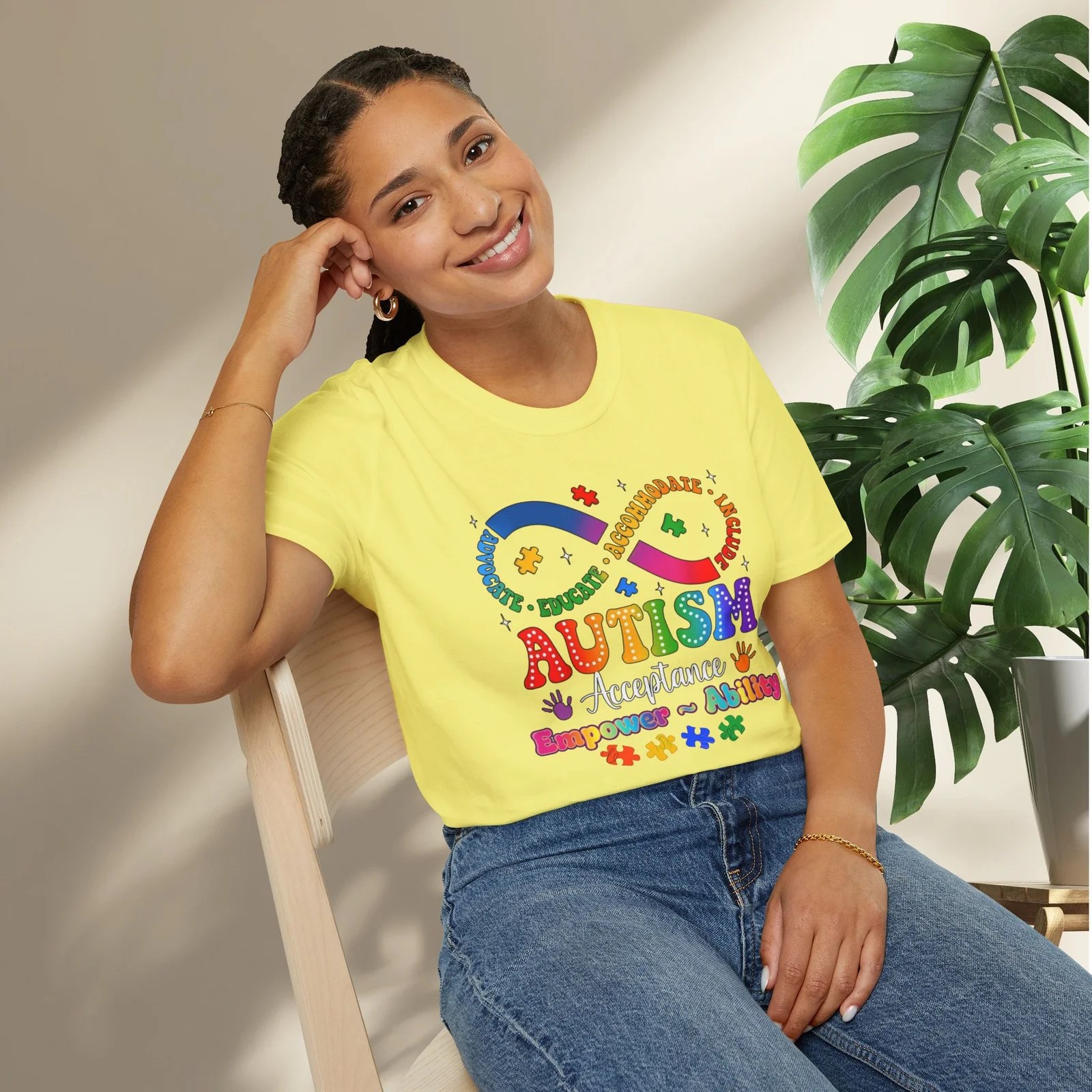 Autism Awareness Empower Ability Puzzle — Acceptance, Educate, Support T-Shirt