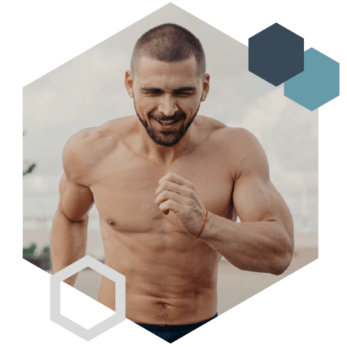 Man building lean muscle