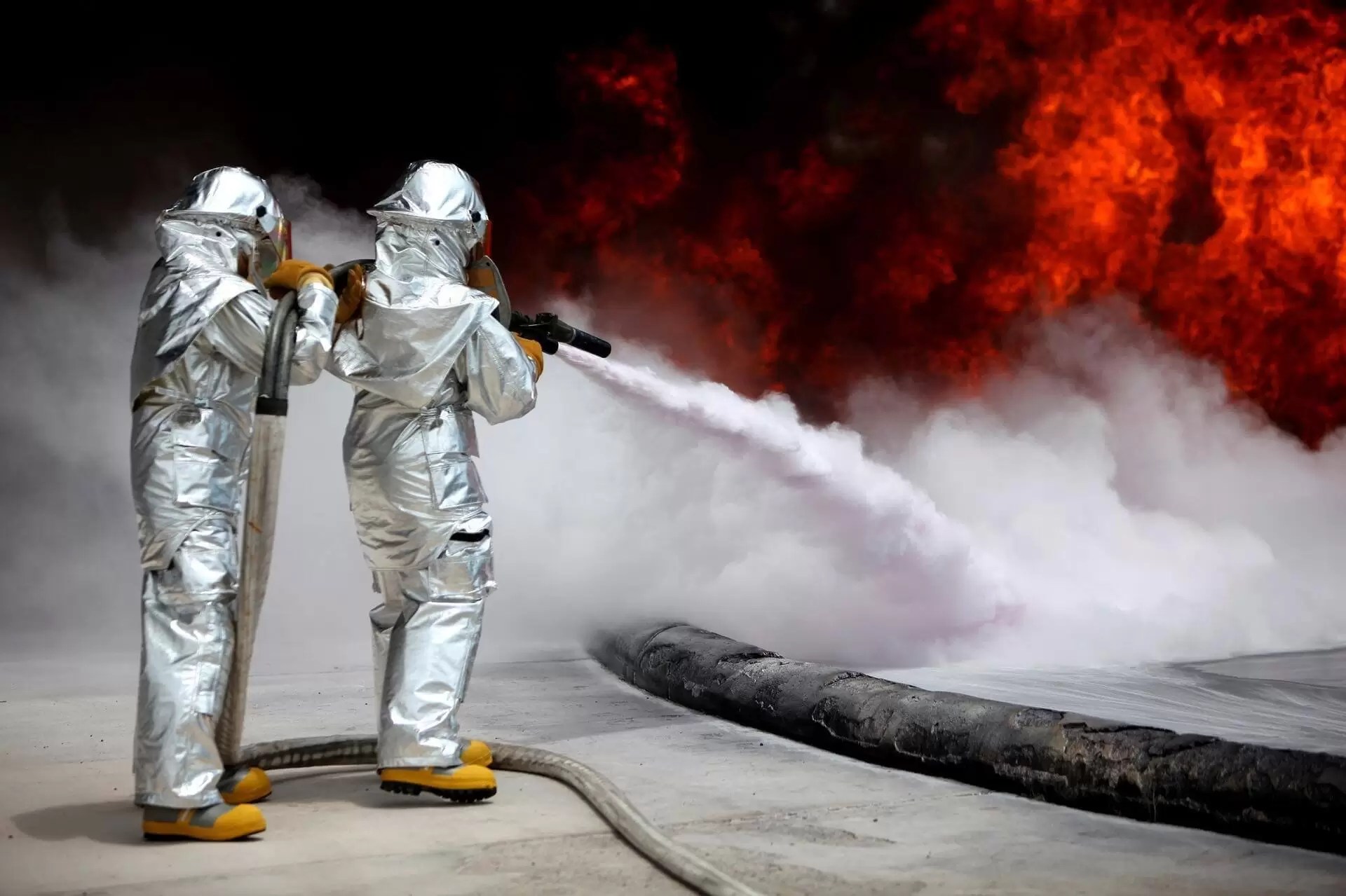 Firefighters extinguishing a fire