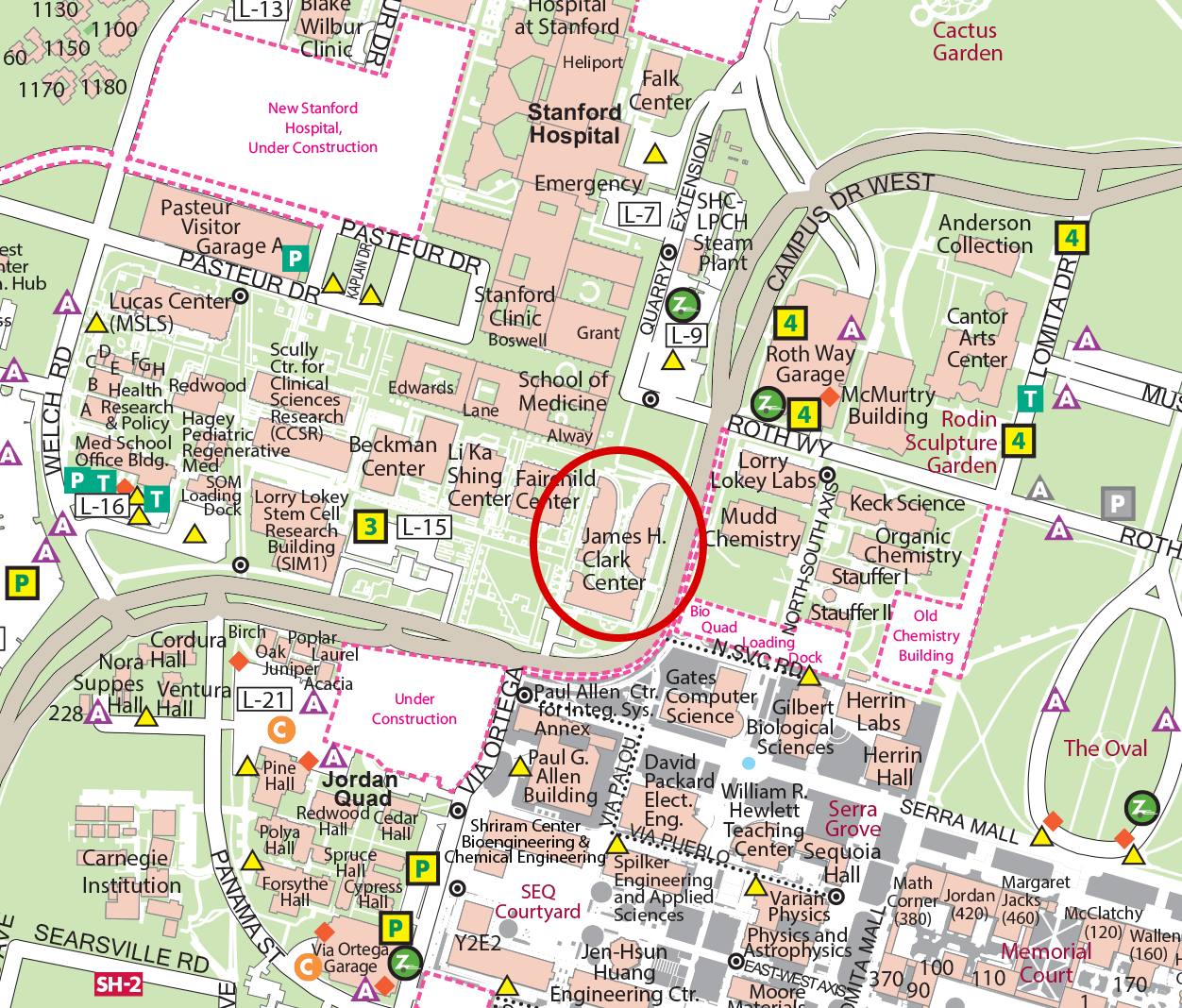 Stanford University Campus Map Clark Map 