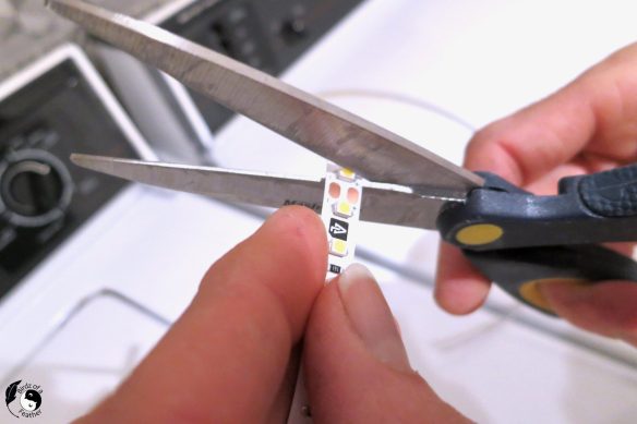 Cutting the LED lighting strip before splicing together for how to install LED lighting