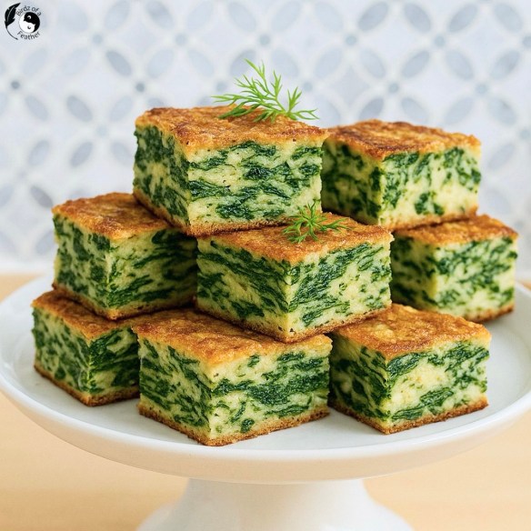 spinach feta bake on a white platter