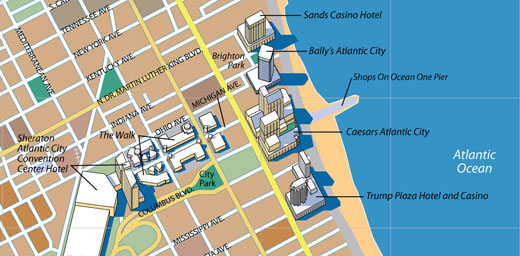 Caesars Atlantic City Floor Plan Atlantic City Map Detail 