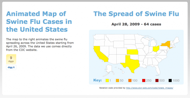 US Swine Flu Map Animation Randal Birkey.