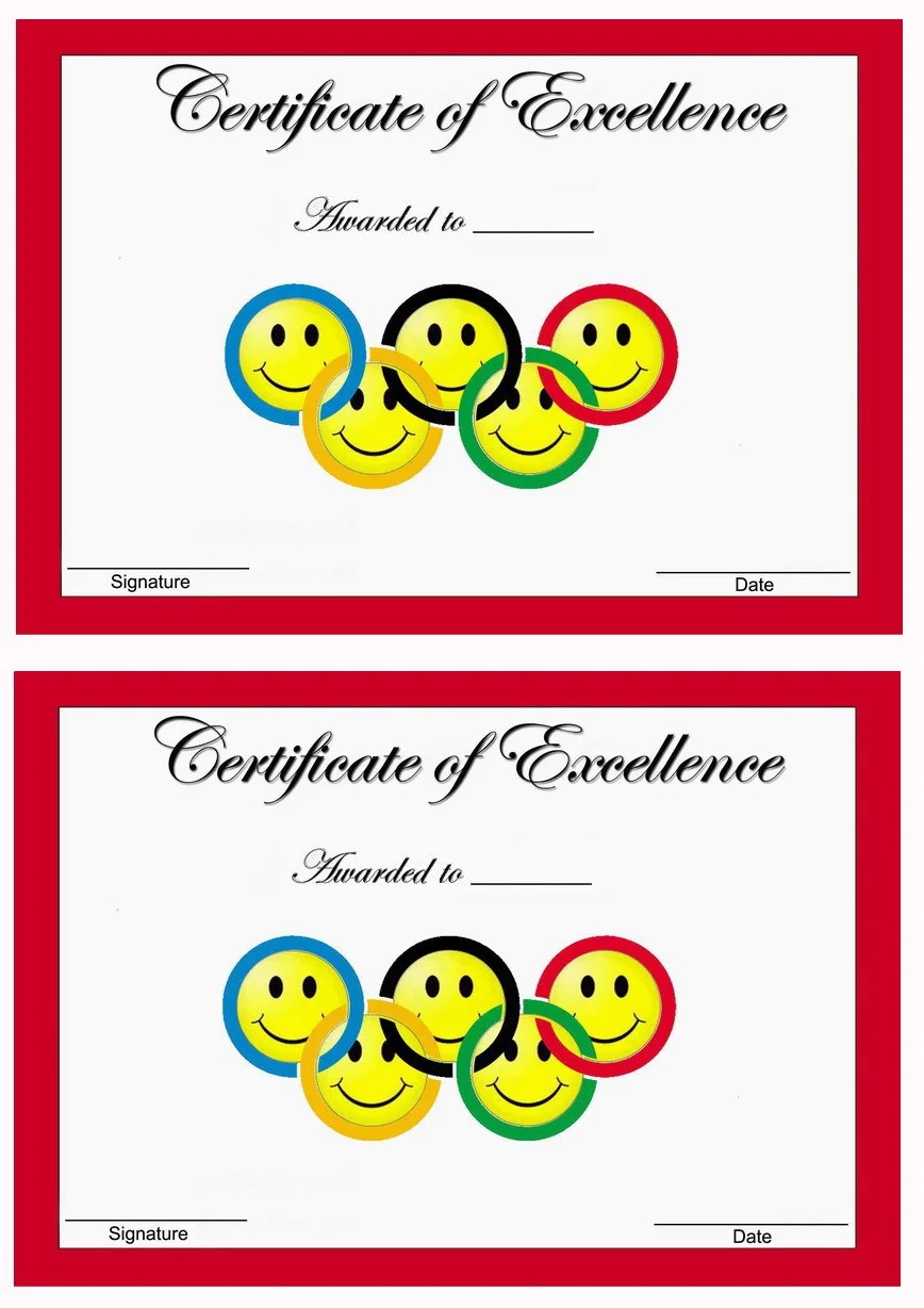 olympics awards birthday printable