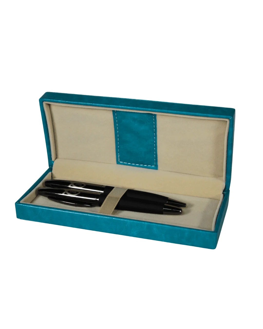 Set de 2 bolígrafos negro mate (incluye caja aqua)