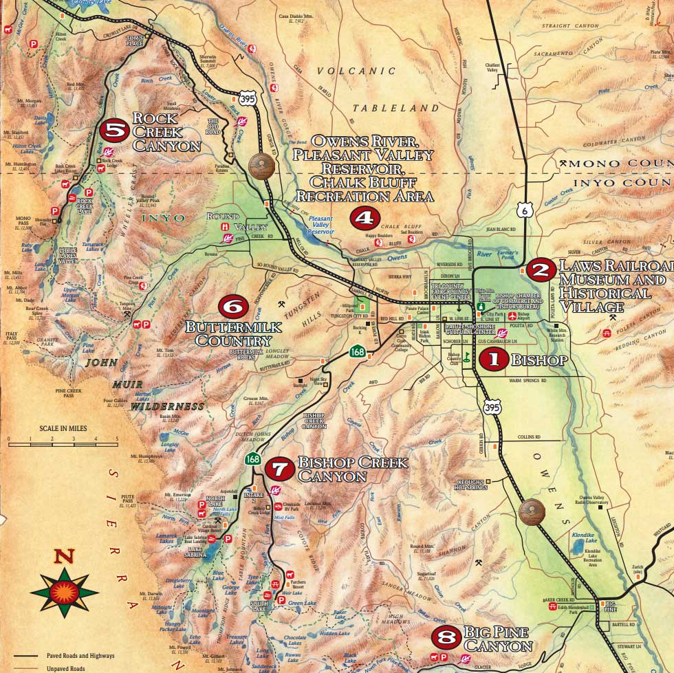 Eastern Sierra Maps Brochures Visit Bishop Treasure Map 