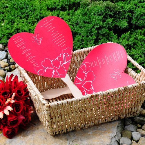 Heart Wedding Program Fan Template Diy Wedding Program Wedding - Minimal Arts - Stunning Ultra HD Collection