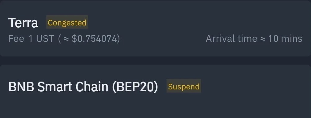 Binance exchange partially halts UST Withdrawal 1 Binance exchange partially halts UST Withdrawal 1