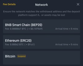 Binance Suspends Bitcoin network transactions : Now fixed 1