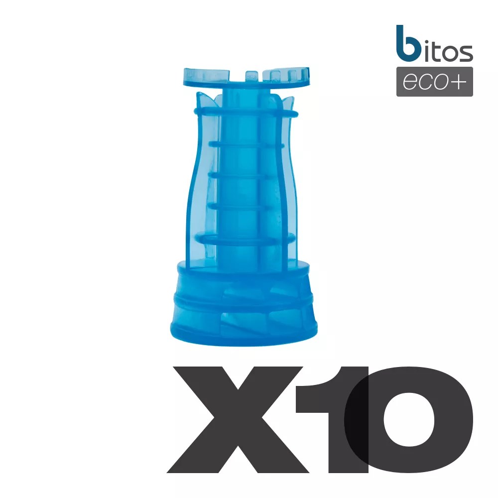 Pack of 10 Fresh-Tower Bitos eco+ biodegradable refills for consistent freshness and odor elimination.