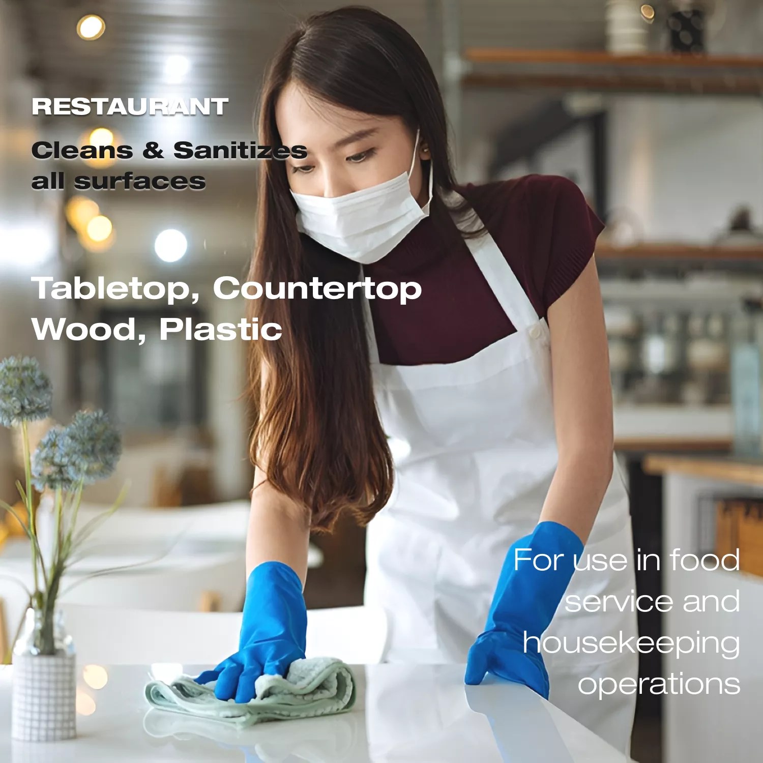 4L Multi Purpose Cleaner & Sanitizer Bitos eco+, for use in restaurant operations.