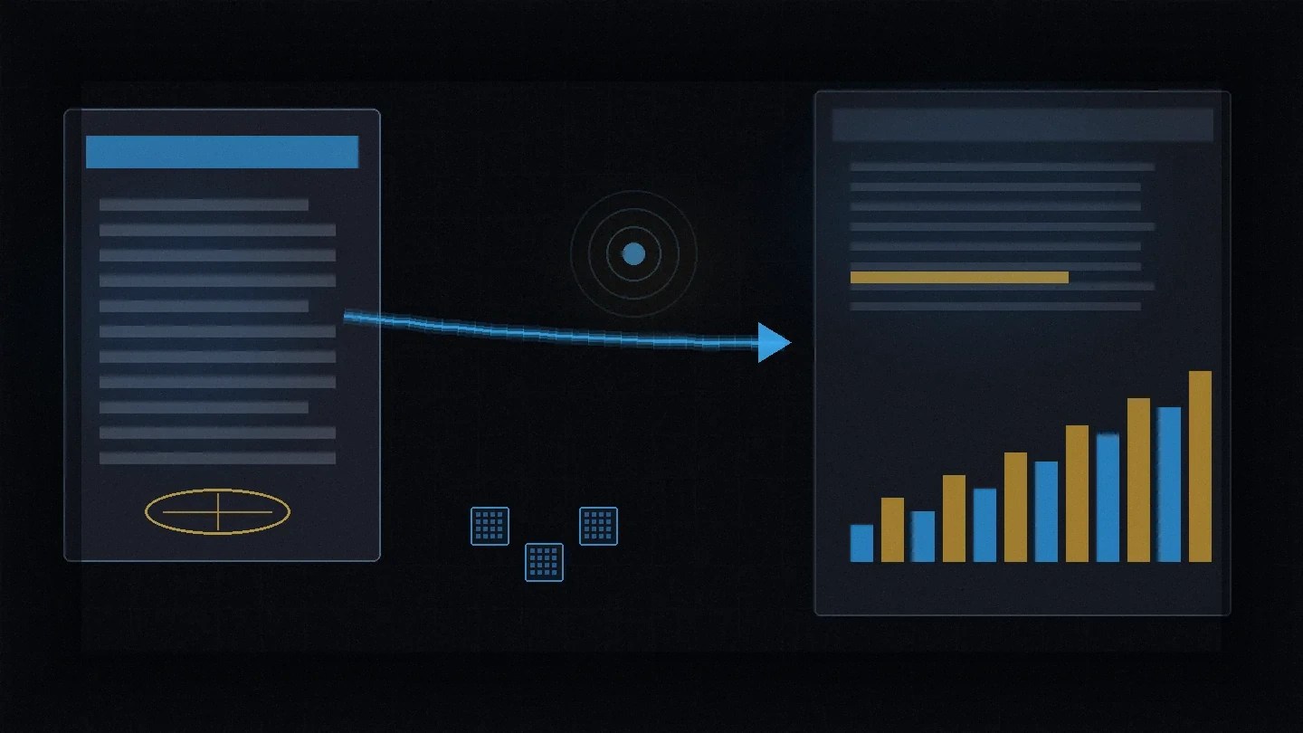 Dark editorial graphic: equity certificate flowing into a rising order-book demand chart