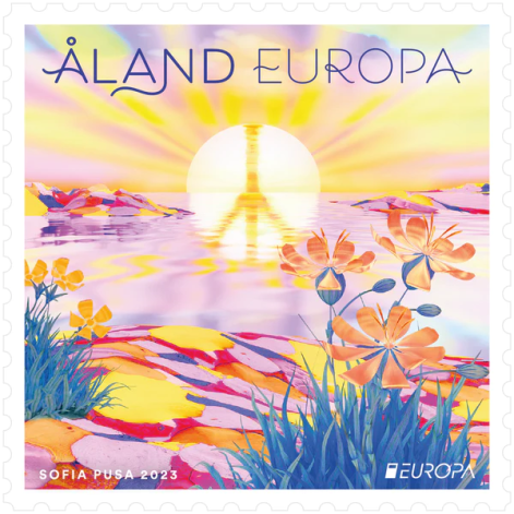 EUROPA 2023: PEACE the highest value of humanity stamp one sunset