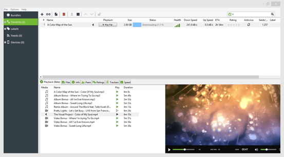 uTorrent Client on Windows Desktop