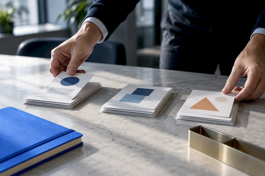 Anonymized account cards grouped for segmentation