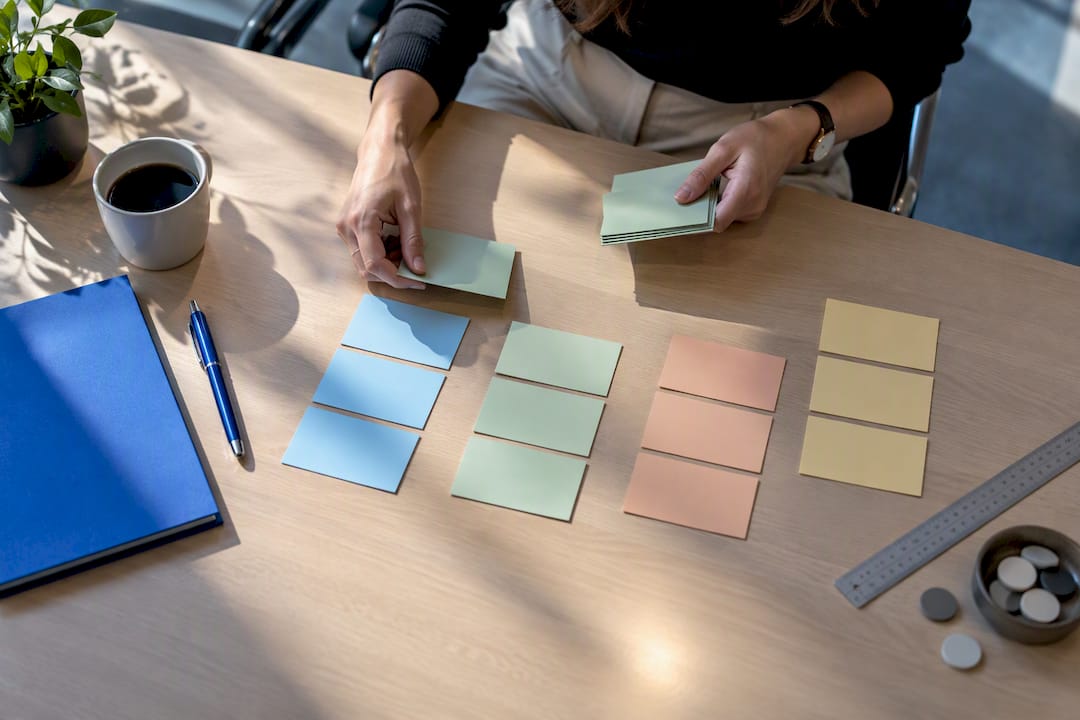 Marketer sorting audience segmentation groups