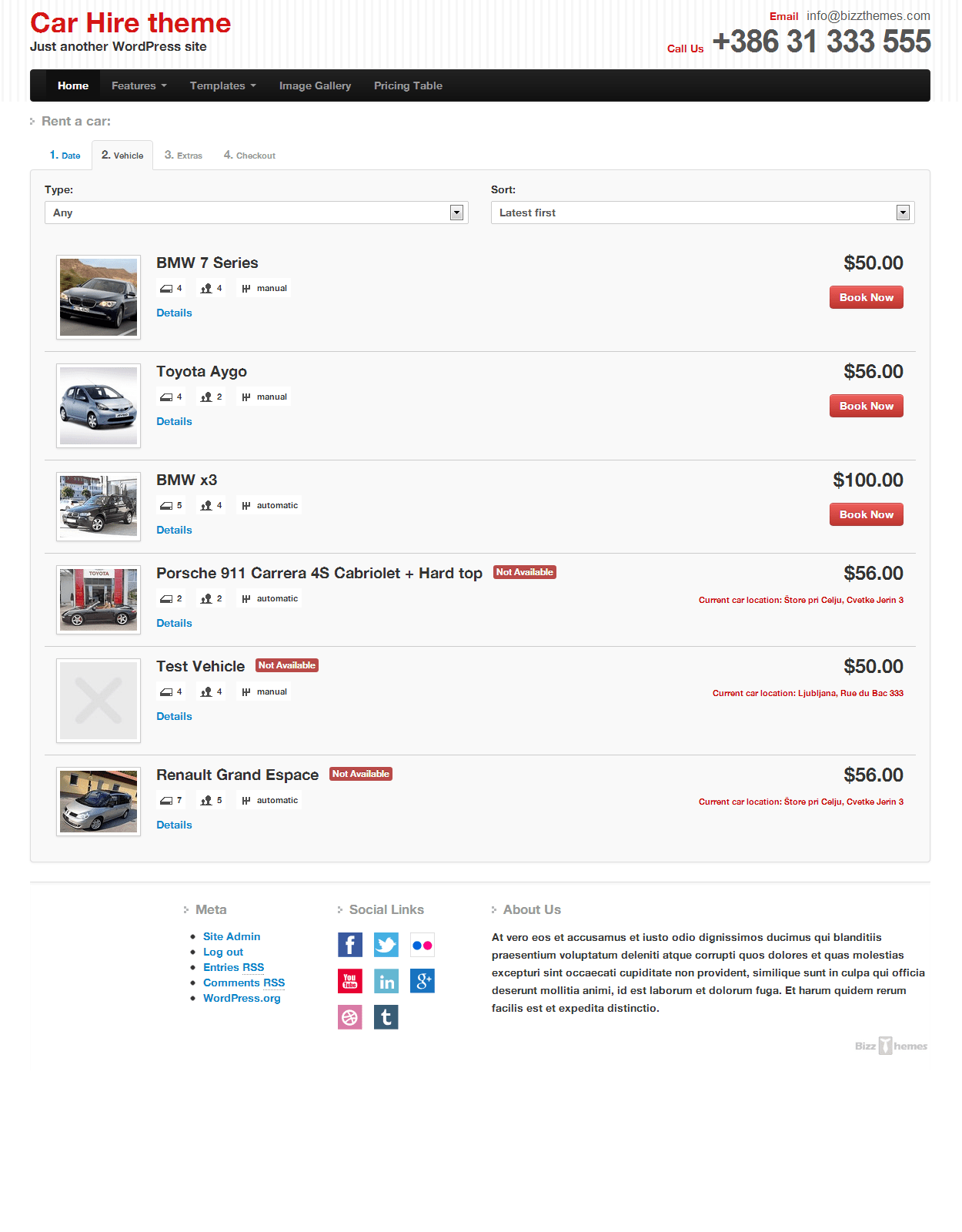 Grand car rental by themegoods (themeforest) · 2. Car Rental WordPress Theme - Integrated Smart Booking