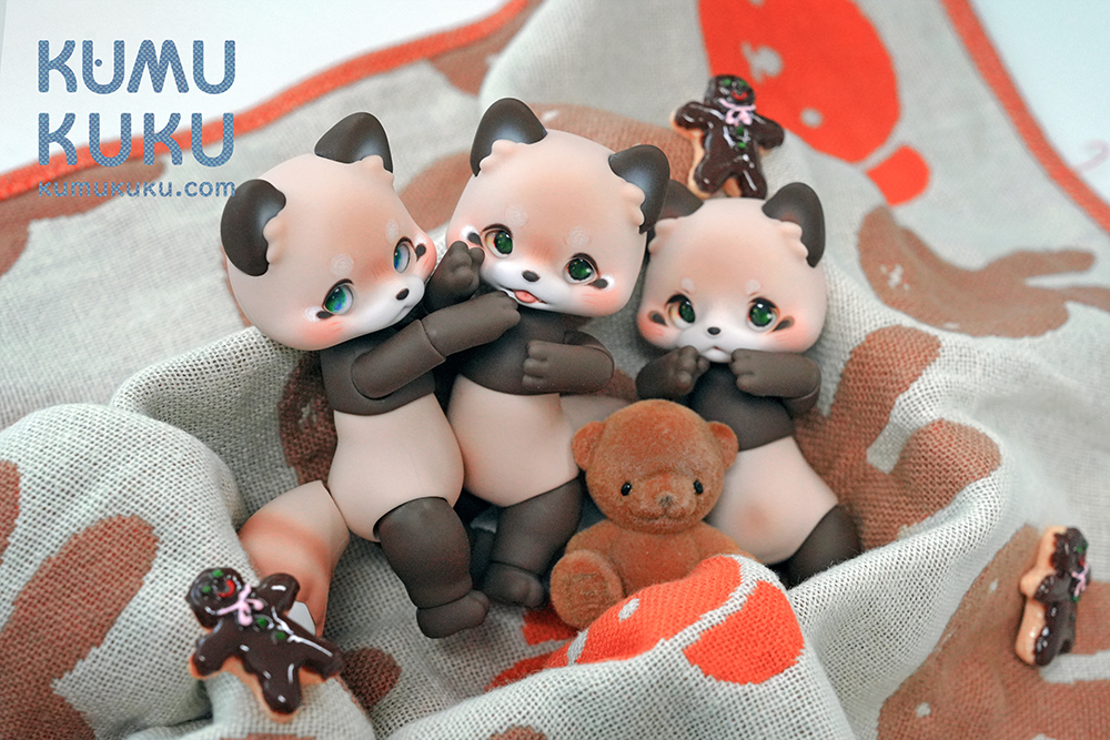 Kumukuku Doll] Riko (Latte Brown) and Dori (Milk Tea) Limited