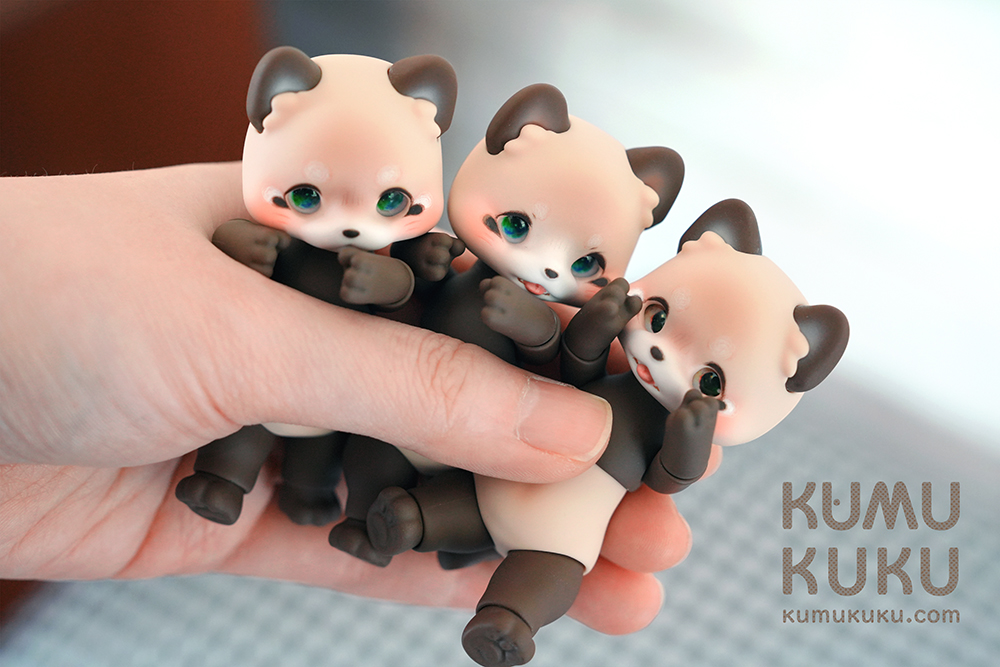Kumukuku Doll] Riko (Latte Brown) and Dori (Milk Tea) Limited