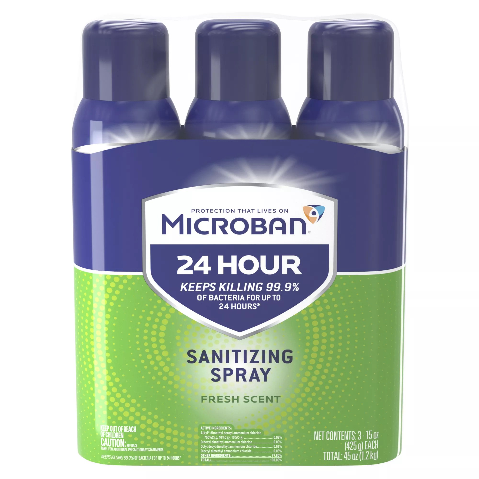 microban 24 hour disinfectant sanitizing spray 3 ct - bjs wholesale club on microban 24 coronavirus where to buy
