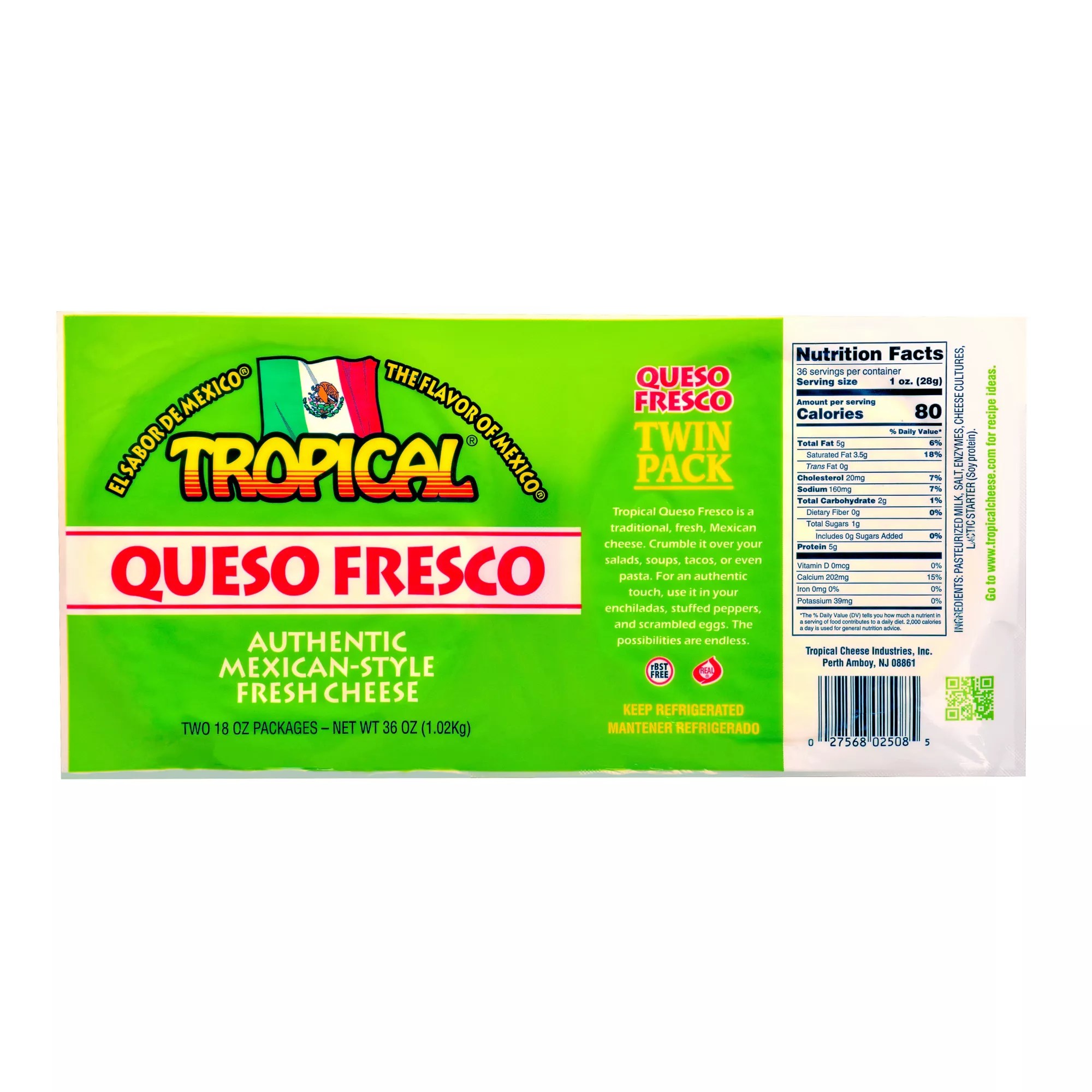 Tropical queso fresco cheese