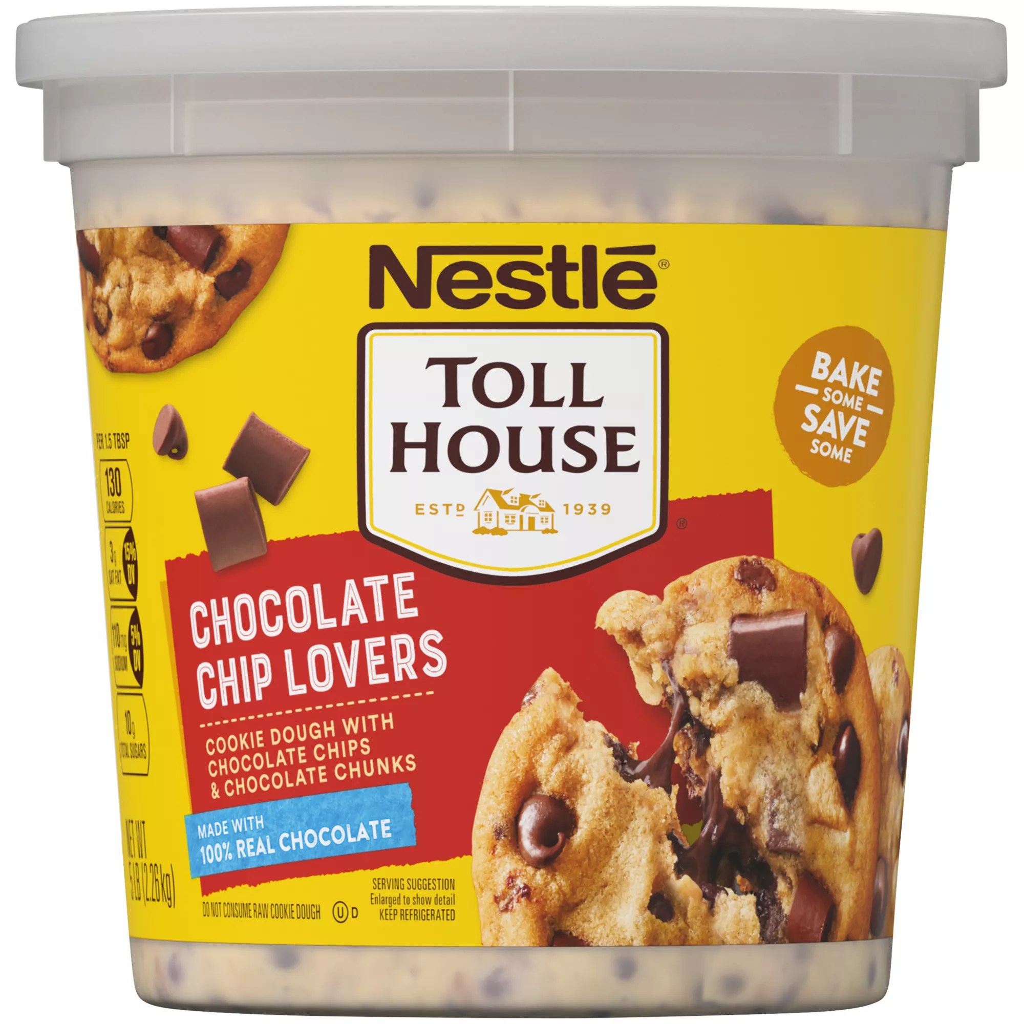 Nestle toll house simply delicious morsels are free of the top eight allergens. Nestle Toll House Chocolate Chip Lovers Cookie Dough 80 Oz Bjs Wholesale Club