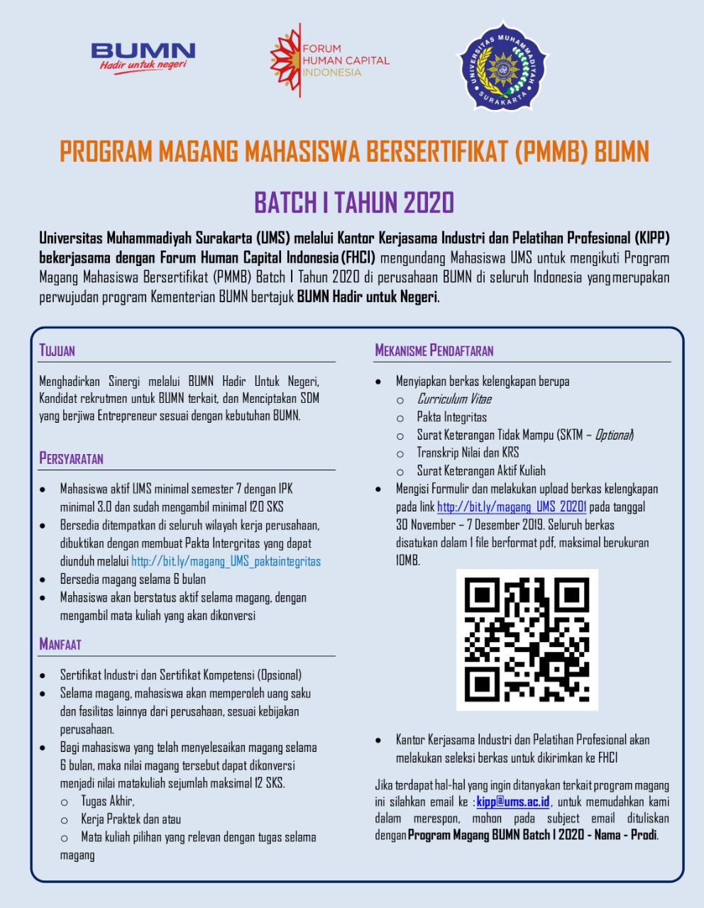 Program Magang Mahasiswa Bersertifikat (PMMB) BUMN – Bureau of  Collaboration and International Affairs