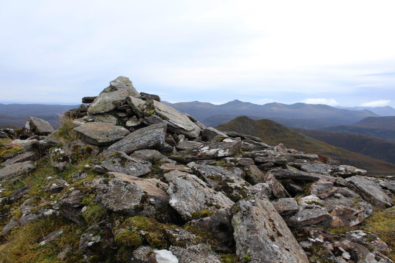 The summit cairn of Sgurr a’ Mhuilinn