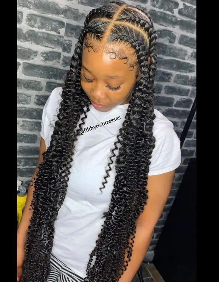 pic Short Pop Smoke Braids With Curls black beauty bombshells