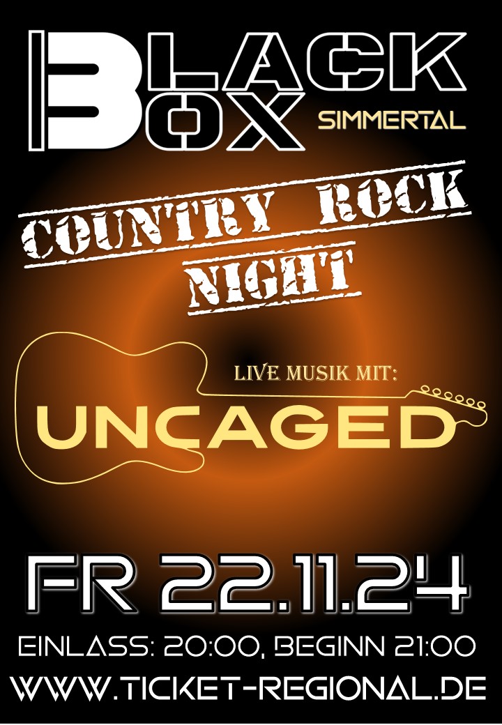 Mehr über den Artikel erfahren COUNTRY ROCK NIGHT – UNCAGED