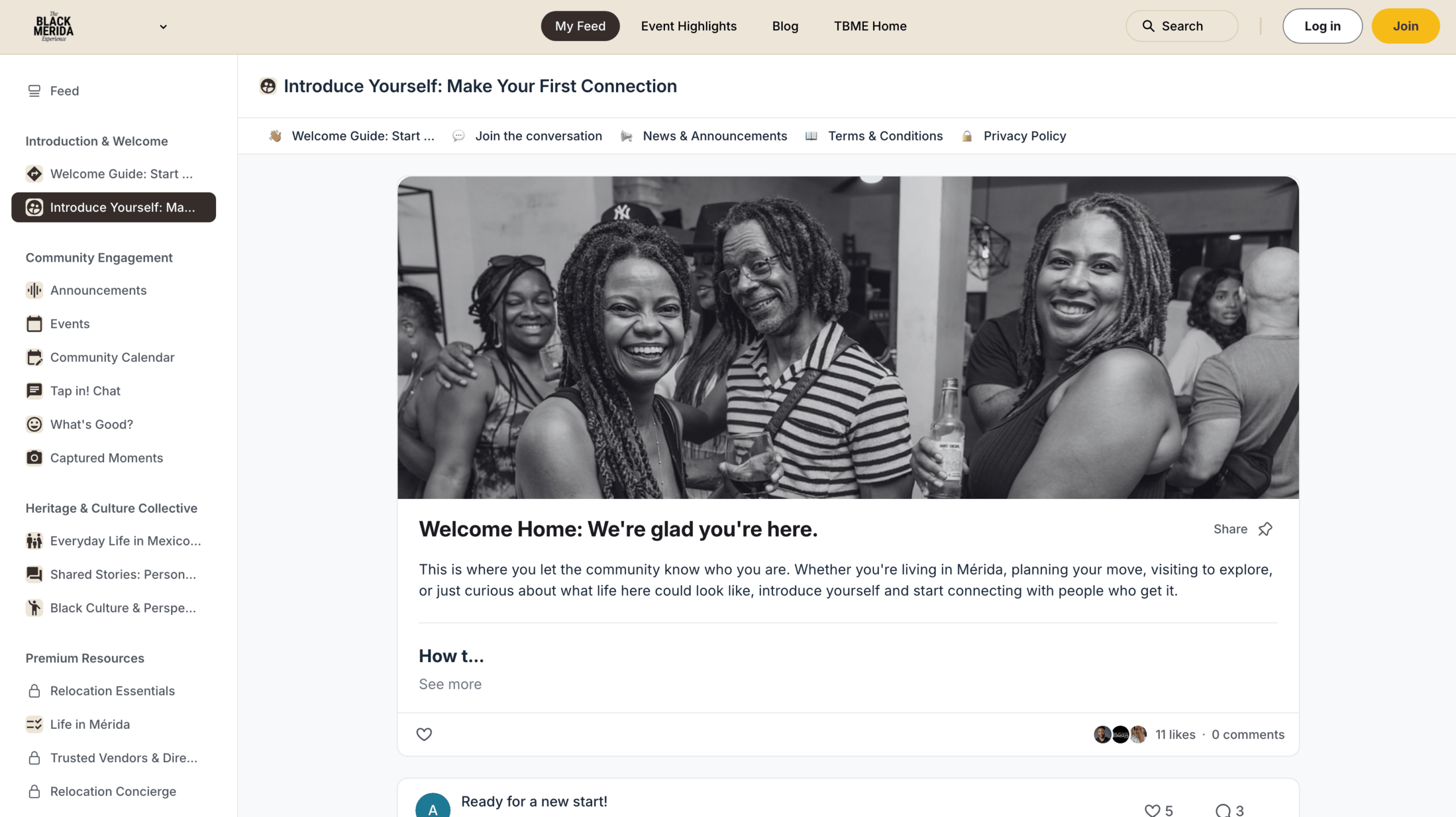 TBME community feed preview