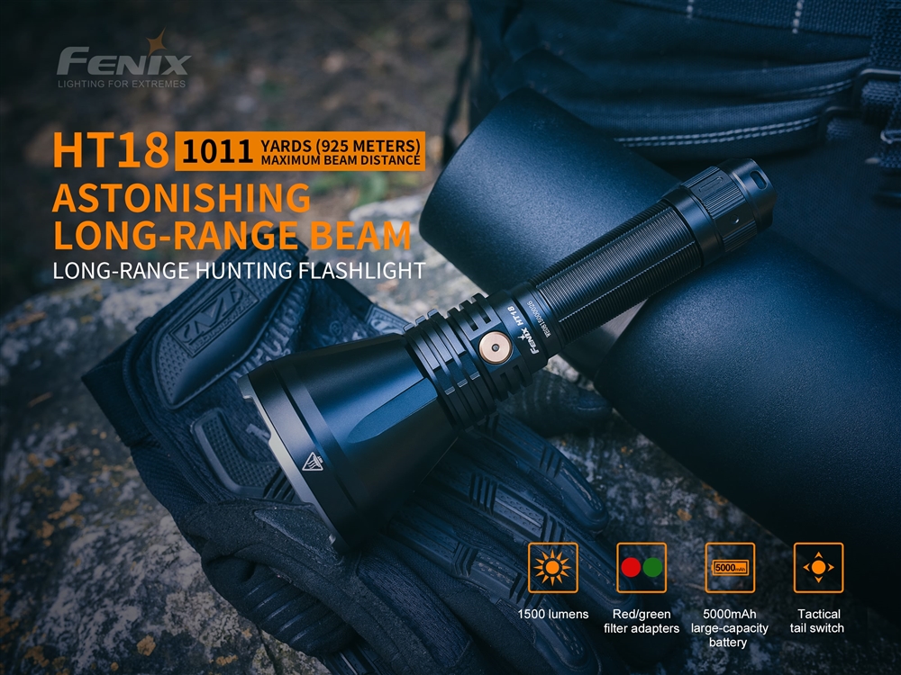 Fenix HT18 1500 Lumen 1011 Yards Long-Range Hunting Rechargeable